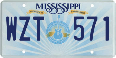 MS license plate WZT571