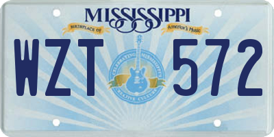 MS license plate WZT572