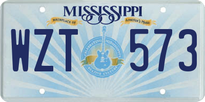 MS license plate WZT573