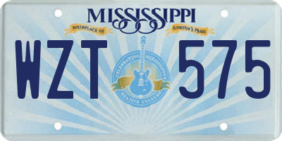MS license plate WZT575