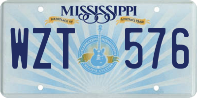 MS license plate WZT576
