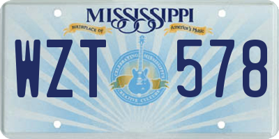 MS license plate WZT578