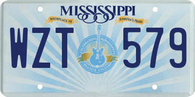 MS license plate WZT579