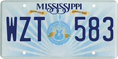 MS license plate WZT583