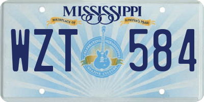 MS license plate WZT584