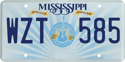 MS license plate WZT585