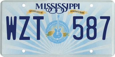MS license plate WZT587