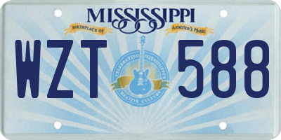 MS license plate WZT588