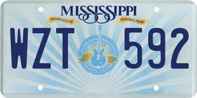MS license plate WZT592