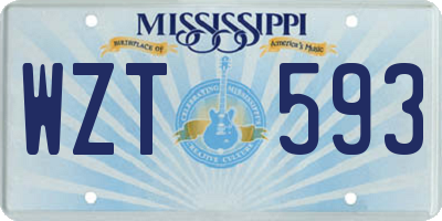 MS license plate WZT593