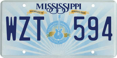 MS license plate WZT594