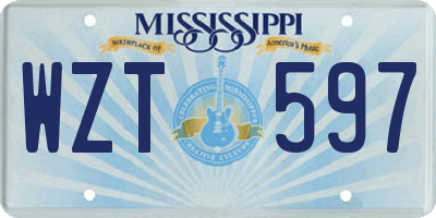 MS license plate WZT597