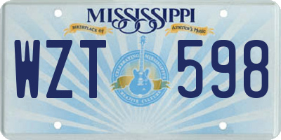 MS license plate WZT598