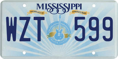 MS license plate WZT599