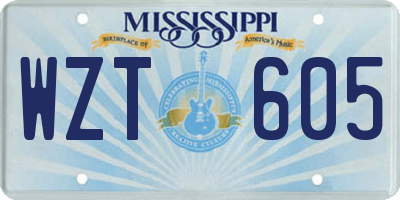 MS license plate WZT605