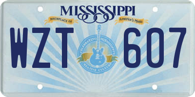 MS license plate WZT607