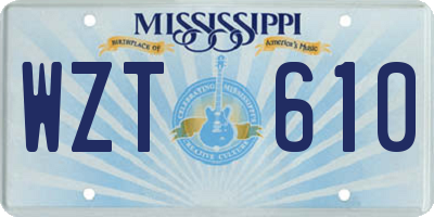 MS license plate WZT610