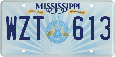 MS license plate WZT613