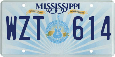 MS license plate WZT614