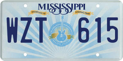 MS license plate WZT615