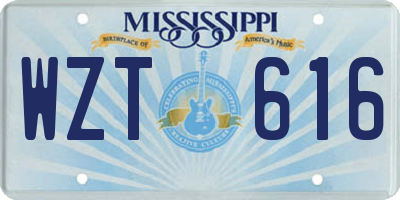 MS license plate WZT616