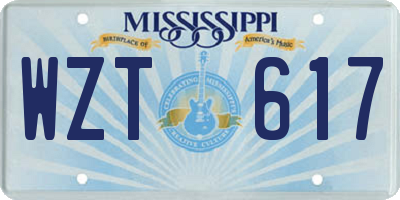 MS license plate WZT617