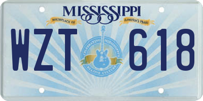 MS license plate WZT618
