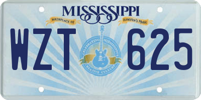 MS license plate WZT625