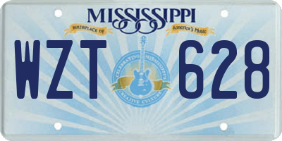 MS license plate WZT628