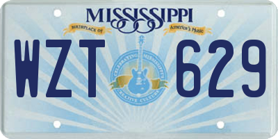 MS license plate WZT629