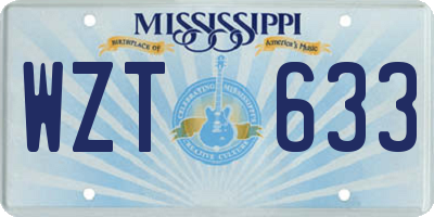 MS license plate WZT633