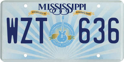 MS license plate WZT636