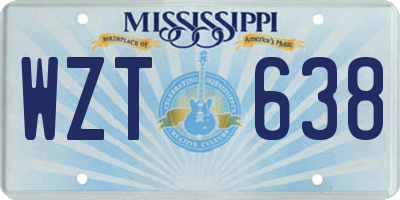 MS license plate WZT638