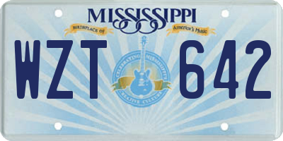 MS license plate WZT642