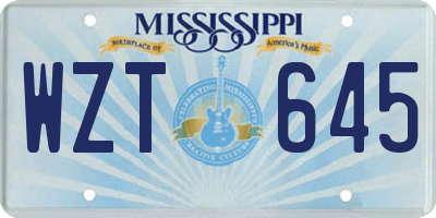 MS license plate WZT645