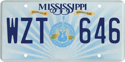 MS license plate WZT646