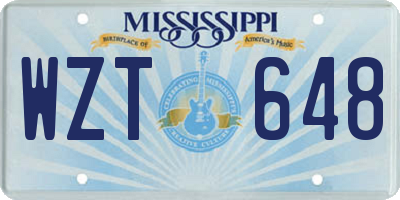 MS license plate WZT648