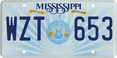 MS license plate WZT653
