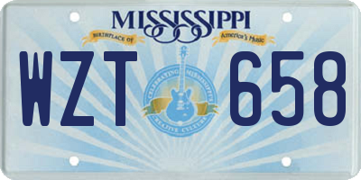 MS license plate WZT658