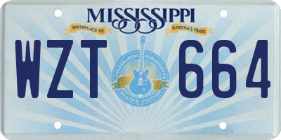 MS license plate WZT664