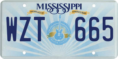 MS license plate WZT665