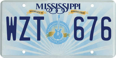 MS license plate WZT676
