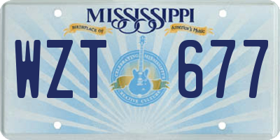 MS license plate WZT677