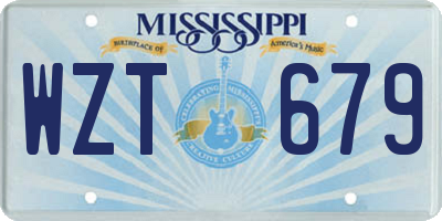 MS license plate WZT679