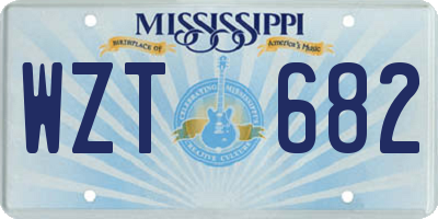 MS license plate WZT682