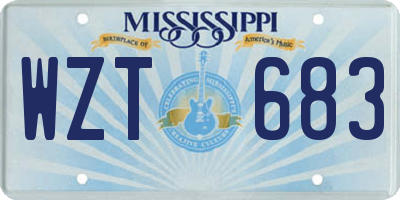 MS license plate WZT683