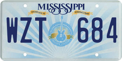 MS license plate WZT684