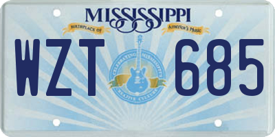 MS license plate WZT685
