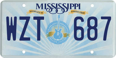 MS license plate WZT687