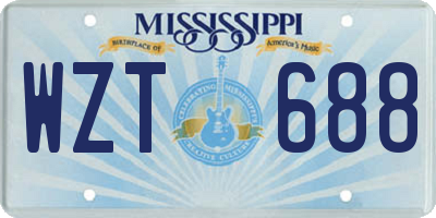 MS license plate WZT688